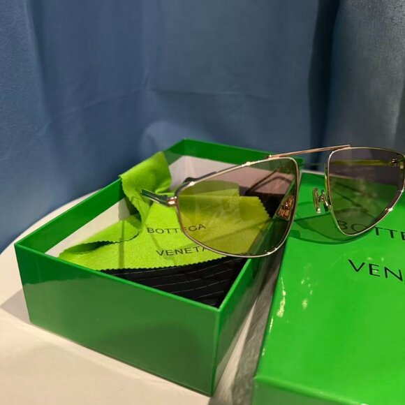 Bottega Veneta BV1466S 005 Aviator Sunglasses Gold Metal Frame 59-19-140 XL main image 10
